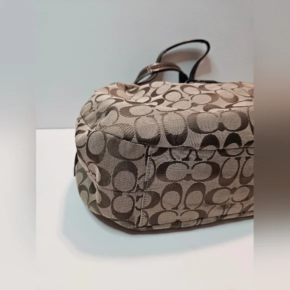 Vintage Coach Signature Soho Shoulder Hobo Bag Brown/Khaki Purse F15083 - Picture 9 of 16